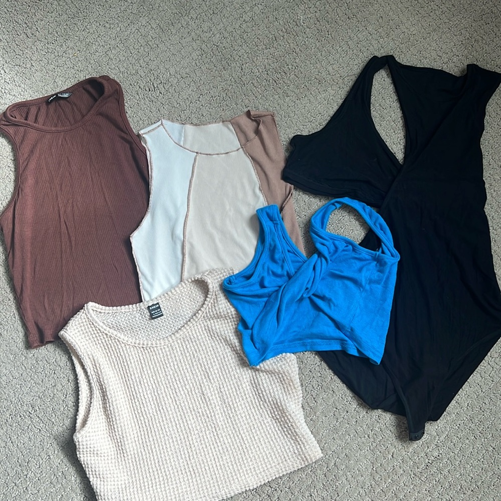 5 SHEIN tanks/crop top/bodysuit